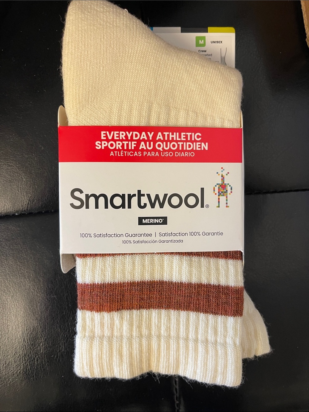 Smartwool Everyday Athletic Crew Sock Natural Cream Medium New with Tags